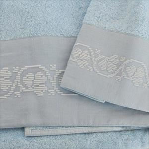 Luxury Asciugamano spugna con fascia ricamato a mano Punto Perugino - immagine 2