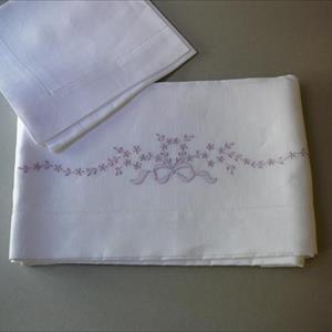 Sheets cot hand-embroidered Lenzuolo Lettino 6 - image 2