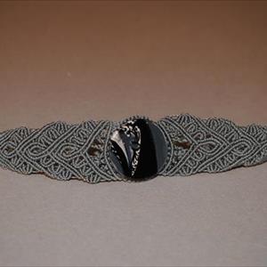  Bracciale grigio in Macramè con medaglione - image 2