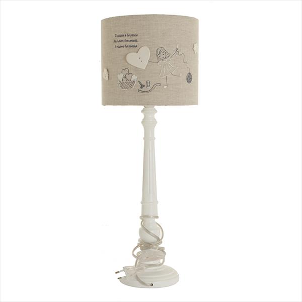  LAMPADA ´´RICAMO E´ POESIA´´ BIANCA - immagine 1