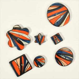 Bottoni arancio e blu