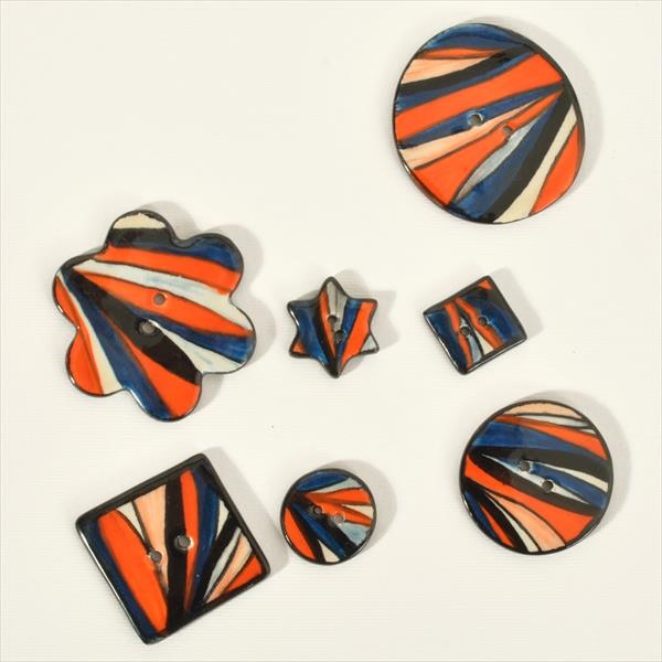  Bottoni arancio e blu - immagine 1