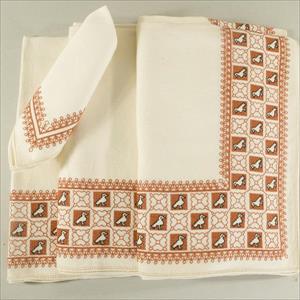 Tablecloths hand embroidered linen TOVAGLIA CON PUNTO ASSISI - image 2