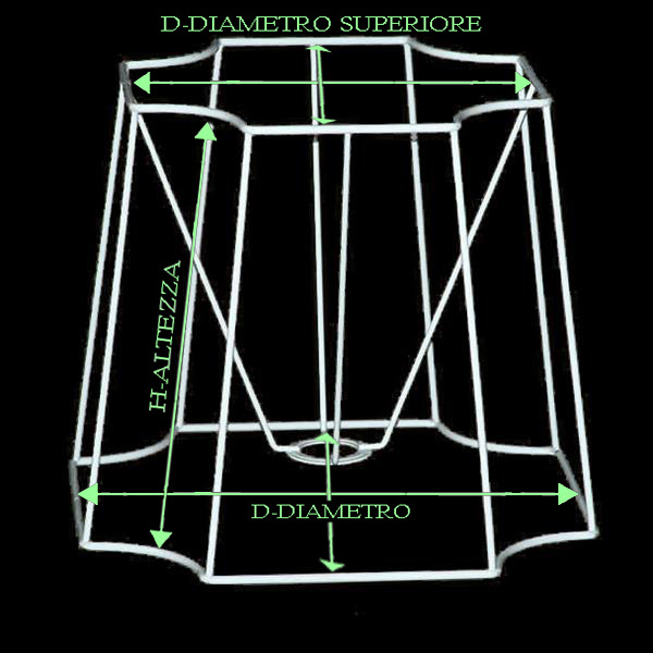 Lampshade Frame Telaio Quadrato con angoli concavi - immagine 2