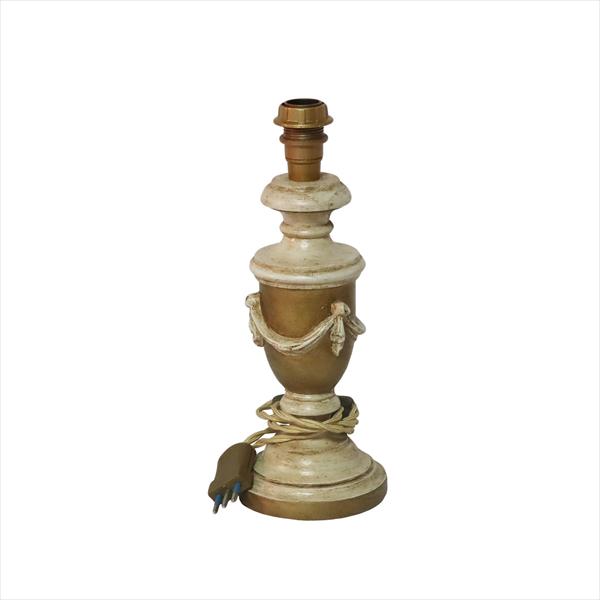 Basi per Lampade in Legno Grezzo Base grezza Impero Piccola decorata ed elettrificata - immagine 1