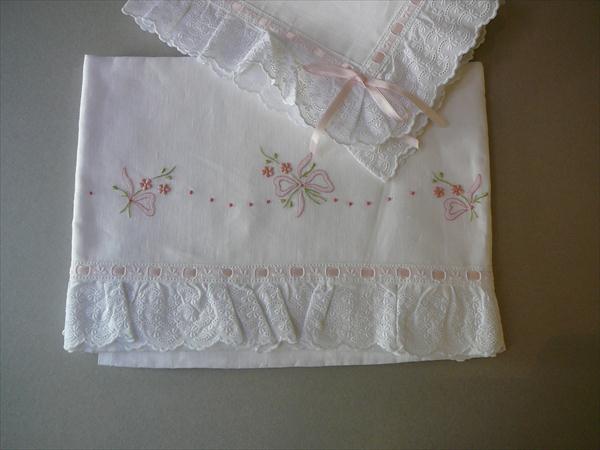 Sheets wheelchair hand embroidered Lenzuolo Carrozina 9